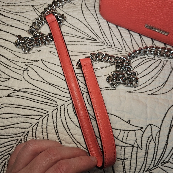 EUC Rebecca Minkoff Zip Moto Camera Bag Coral Pink - Picture 9 of 13